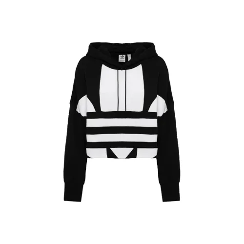 Adidas Originals Cropped Big Trifoil Pullover Hoodie