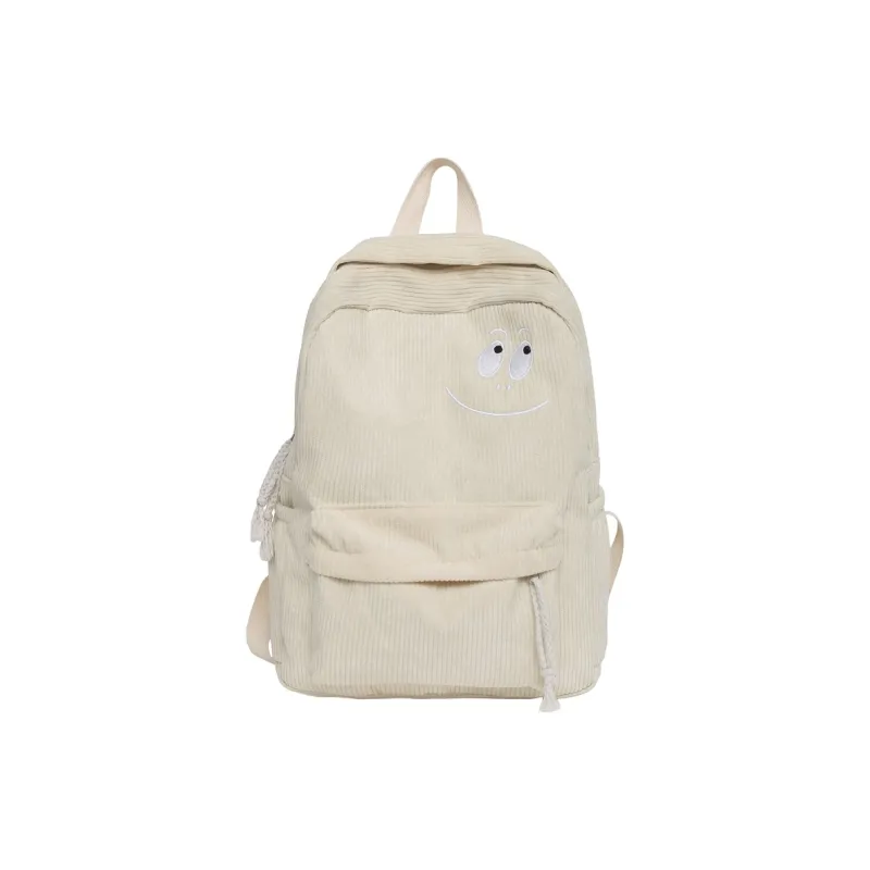 BUBM Corduroy Backpack Regular Unisex Black/White/Brown/Green-12