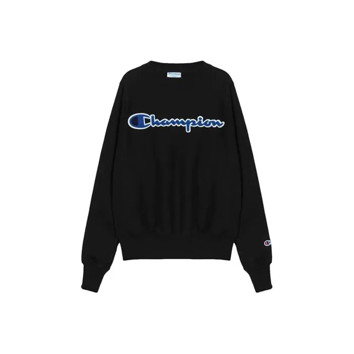 Champion Crew Neck Regular Sweatshirt US Version Men's Black-0