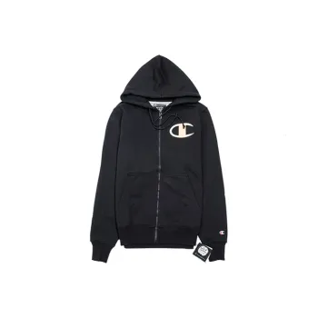 Champion Pullover Cardigan Sweatshirt US Version Unisex Black