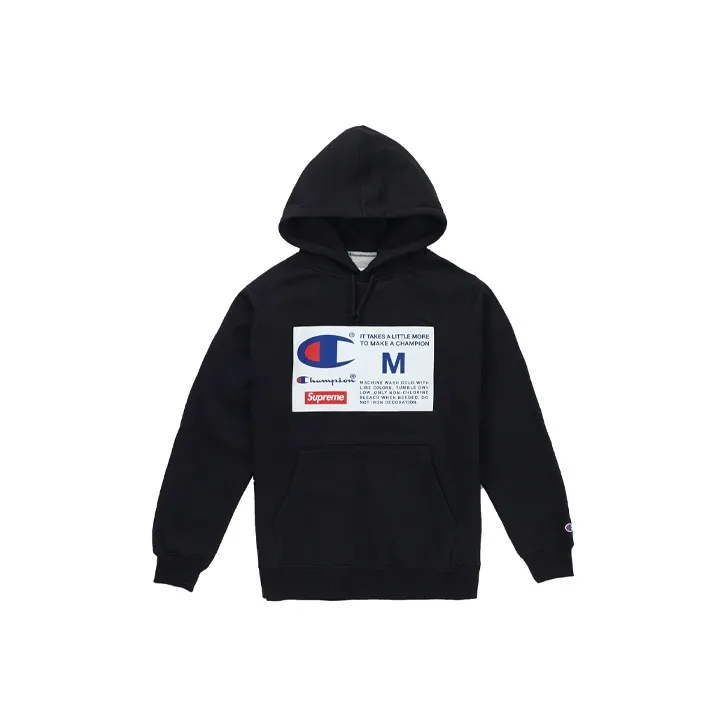 Supreme Champion Label Hooded Sweatshirt-0