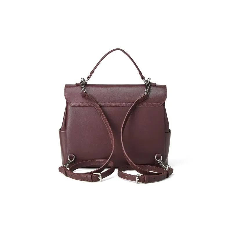 ROBERTA DI CAMERINO Cow Leather Bonded Synthetic Leather Carry Backpack Mini Women's Red/Brown-2