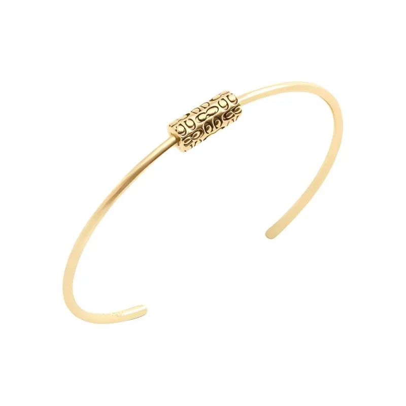 COACH Brass Plated, Cubic Zircon Bangles Women's Gold-1