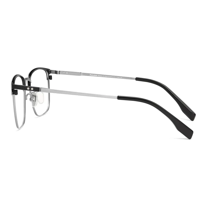 PULAIS Plate Frame Pure Titanium Β Titanium Browline Sunglasses Unisex-1