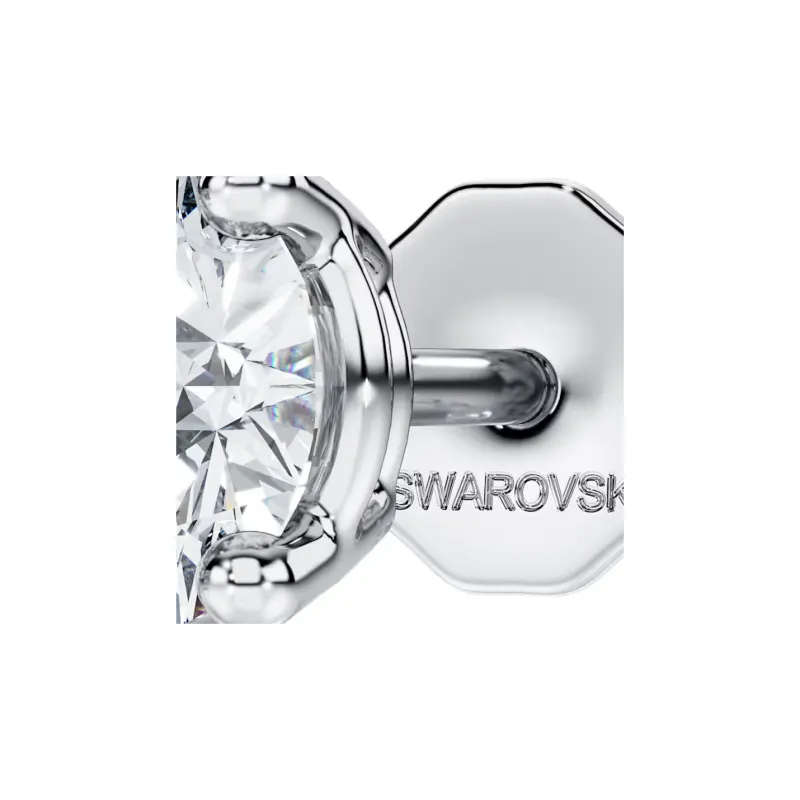 Swarovski 18K White Gold Stud Earrings Women's Silver-4