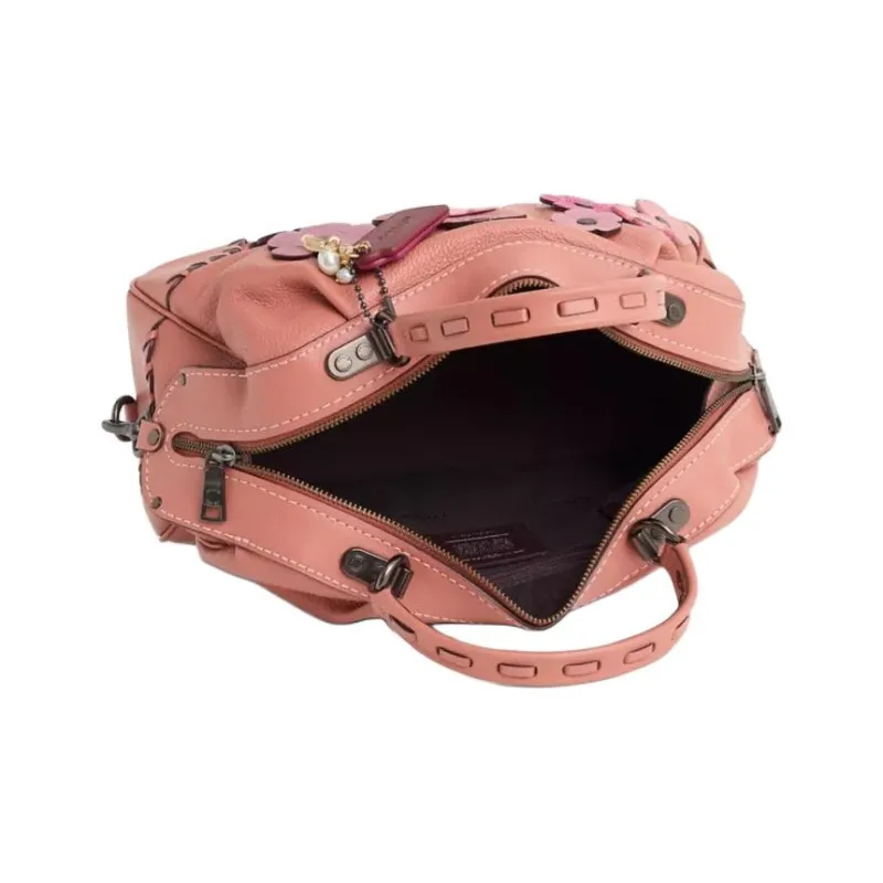 COACH SATCHEL Leather Shoulder Bag, Crossbody Bag, Handbag Large Size Women's Light Peach-2
