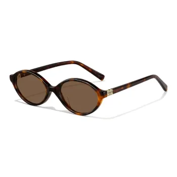 MK MINGKU Plate Frame Oval Sunglasses Unisex