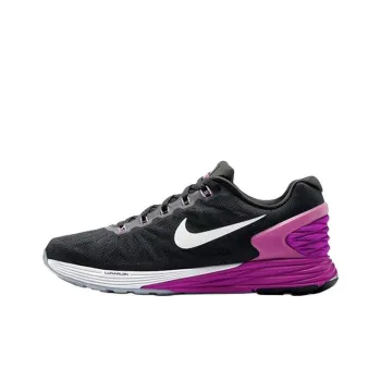 Nike Lunarglide 6 Anti Slip Wear Resistant Low Top Running Shoes Women's Black Purple