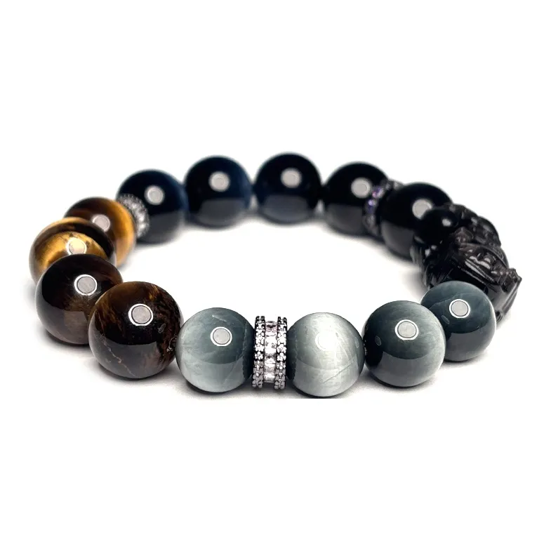 MOUNTAINS AND MANS Tiger's Eye Stone Bracelets Men's-2
