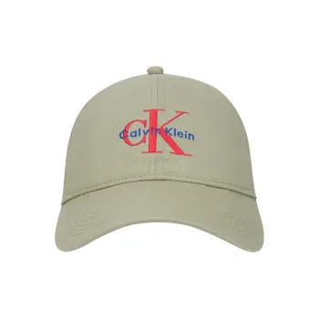 CALVIN KLEIN Cotton Baseball Caps Unisex Light Brown Tea