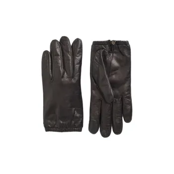 COACH Leather Gloves Unisex Brown