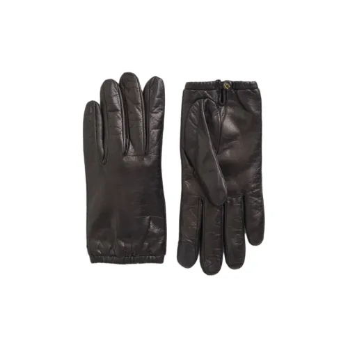 COACH Leather Gloves Unisex Brown