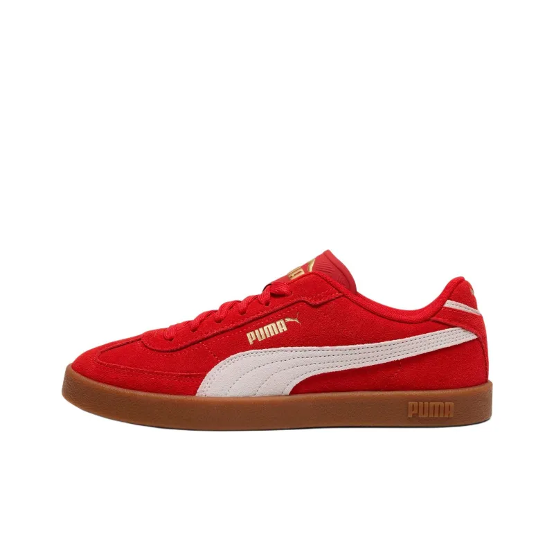 PUMA Club Anti Slip Wear Resistant Low Top Skateboard Shoes Women's Red-0
