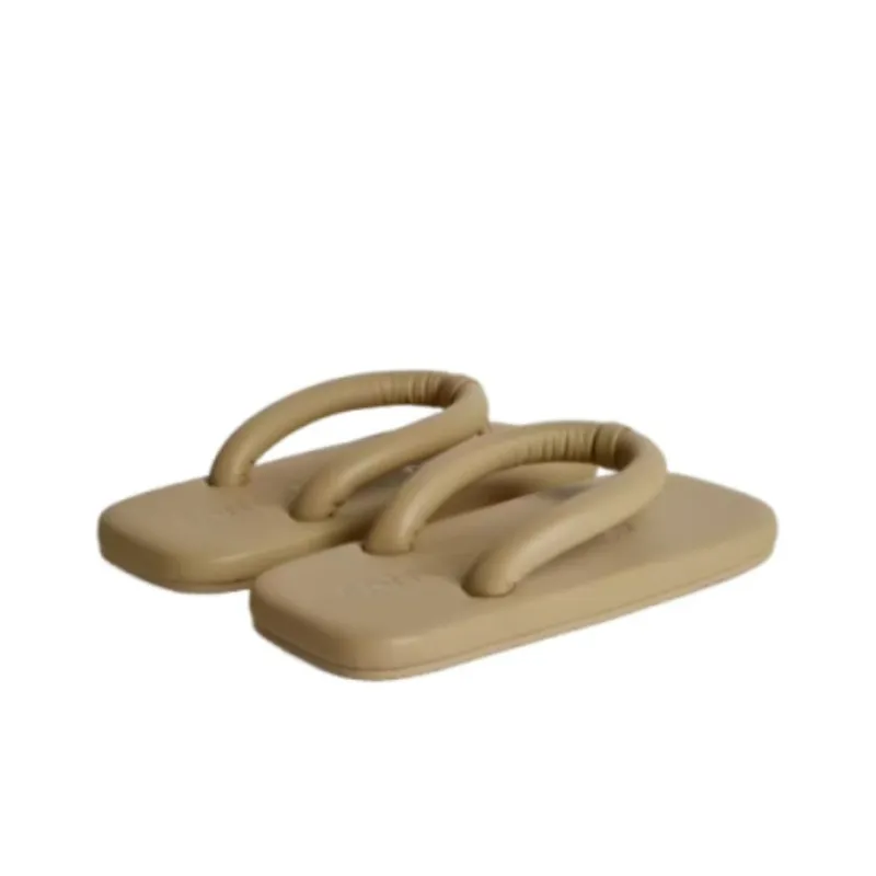 CAMPER Rubber Sole Slip Resistant Flip Flops Women's Beige-1