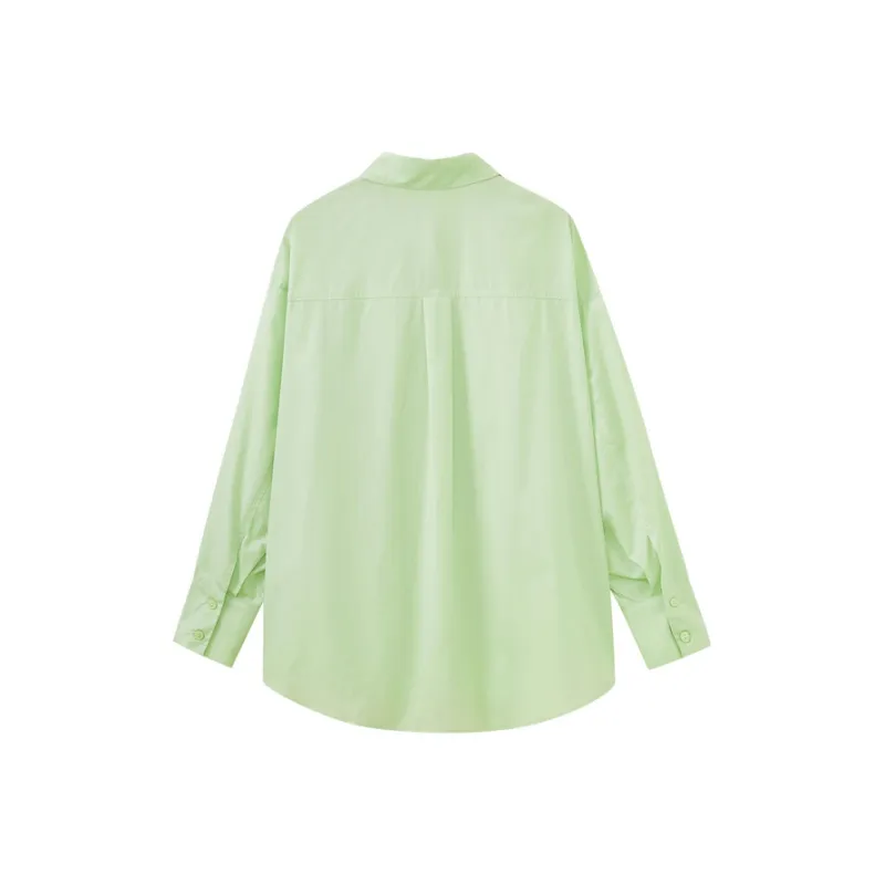 SHUIYUNJIAN Minimalist 100% Cotton Long Sleeved Shirt Women's-7
