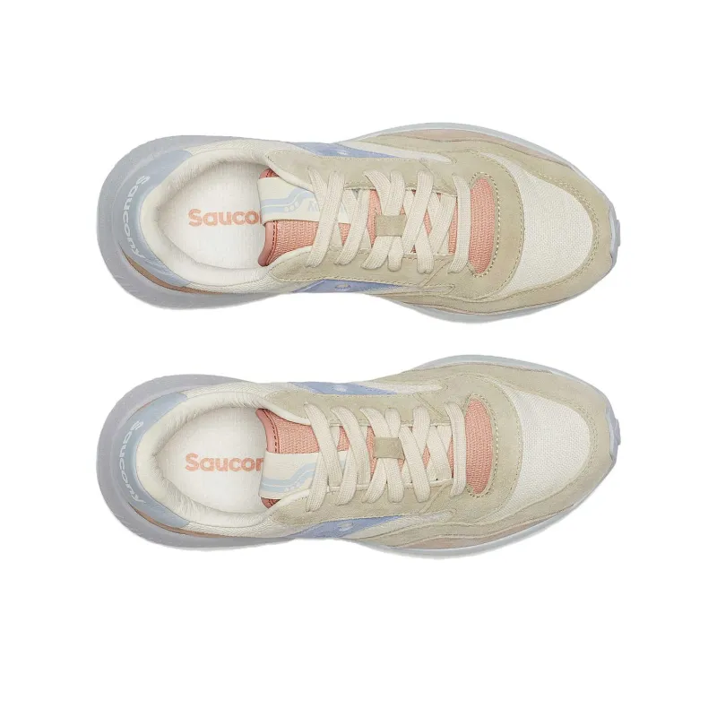 Saucony Jazz Anti Slip Wear Resistant Low Top Casual Running Shoes Women's Beige-4