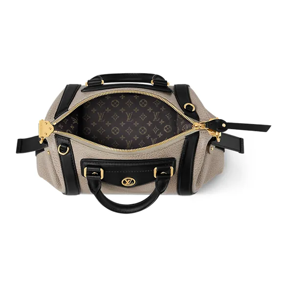 LOUIS VUITTON BIKER Sheepskin One Shoulder Handbag Trumpets Women's Gray-3