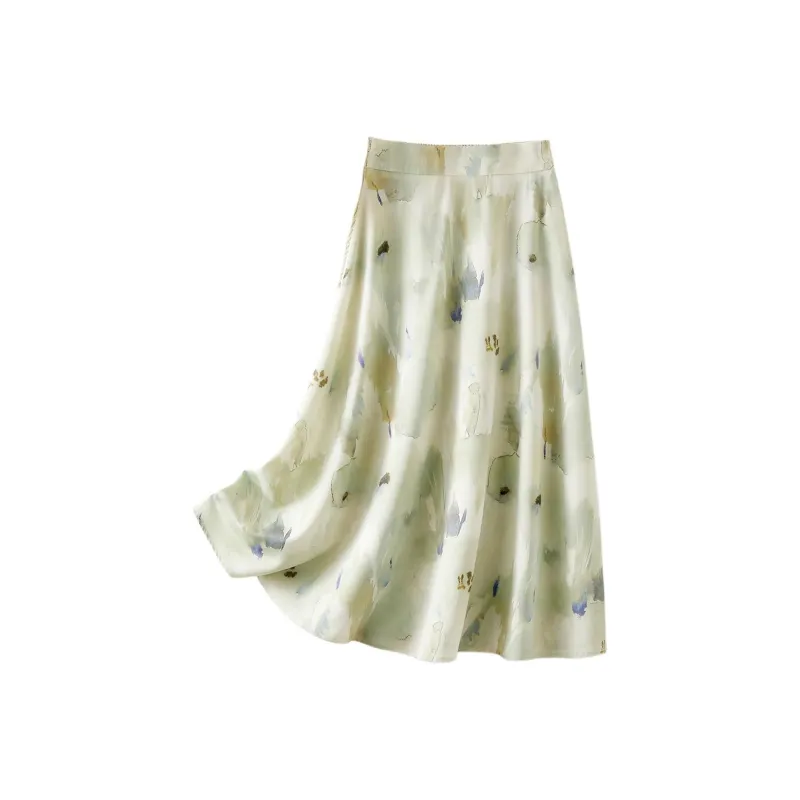 IHIMI Casual Long Skirt Women's Light Lotus-2
