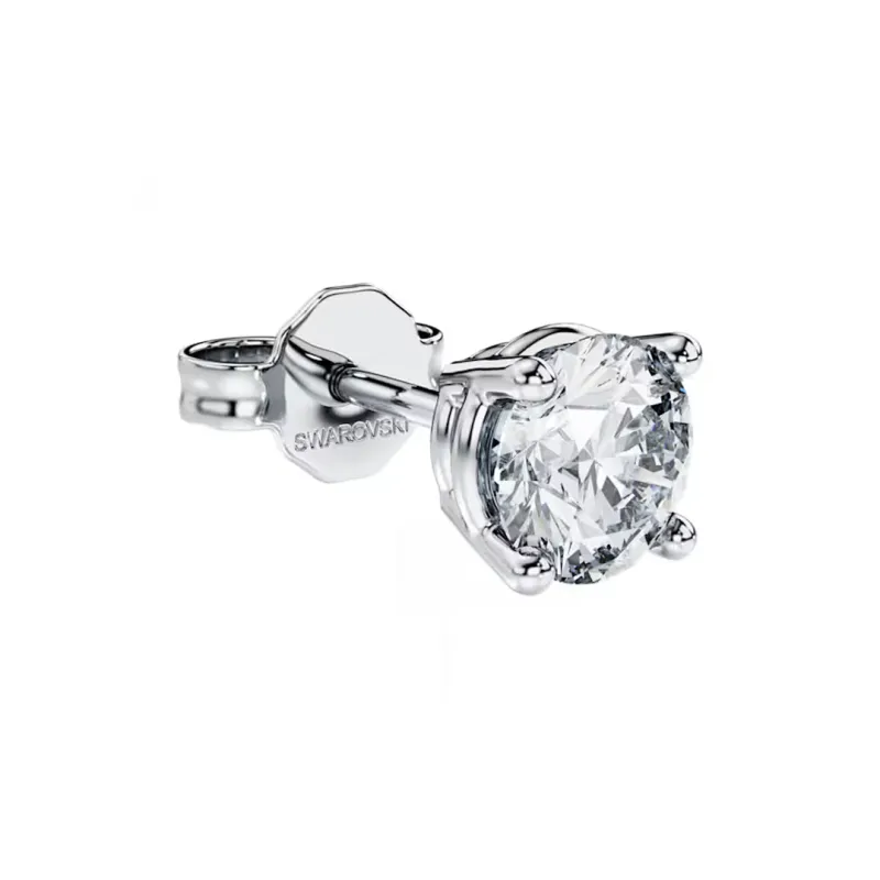 Swarovski 18K White Gold Stud Earrings Women's Silver-2
