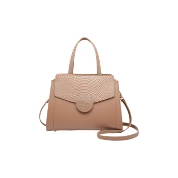 PAYOT Cow Leather Shoulder Bag Crossbody Bag Handbag Women's Milk Tea/Black