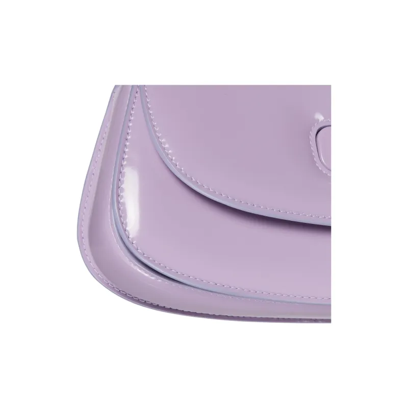 GUCCI Leather Shoulder Bag, Crossbody Bag, Handbag Trumpets Women's Light Purple-5