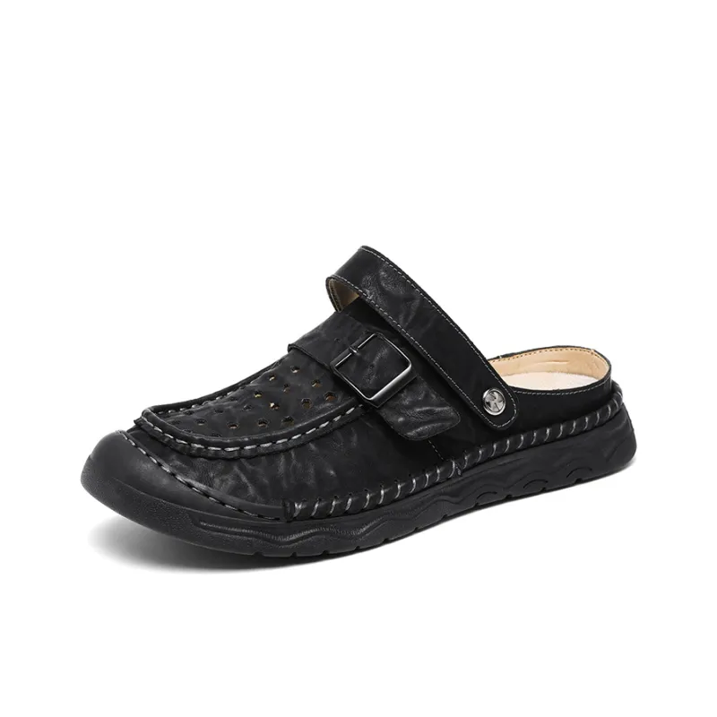 Xvxv Beach Sandals Men Black/Khaki/Red Brown/Gray-0