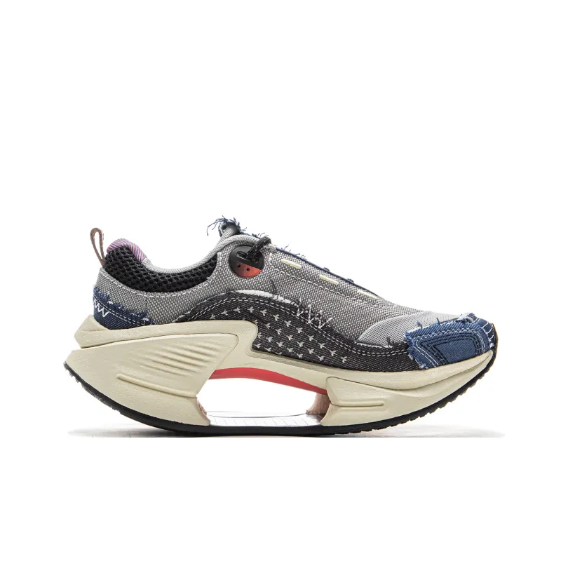 Staple x LiNing Lightweight Rebound Wear Resistant Low Top Casual Shoes Women's Gray Black Blue-1