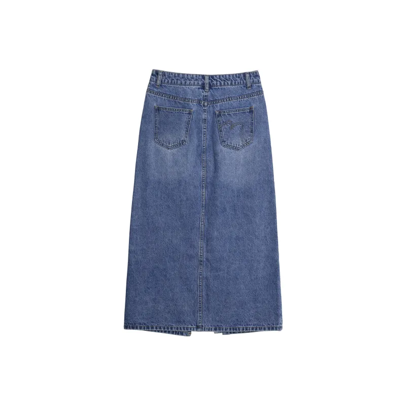 Mambe Casual Long Skirts Women's Blue-1