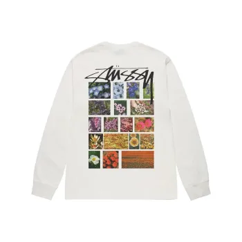 Stussy Flower Grid Pigment Dyed Long Sleeve Tee