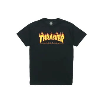 Thrasher Flame Short Sleeve T Shirt Black
