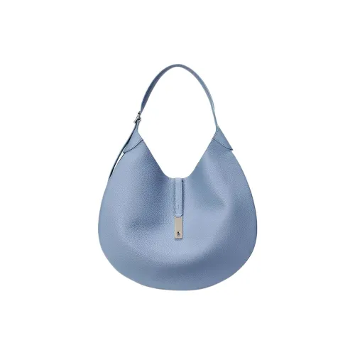Ralph Lauren Cow Leather Handbag Large Size Women's Blue