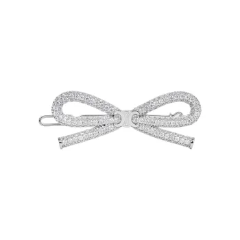 CELINE Bow Hair Clip In Strass And Brass With Rhodium Finish