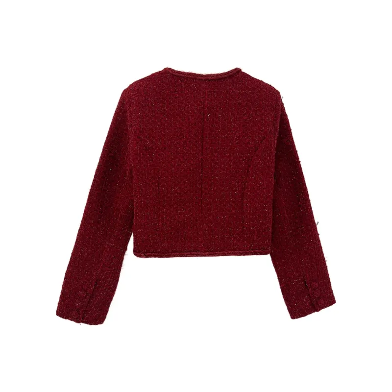 Icicofficial Cropped Coats Women's Red [Coat]-1