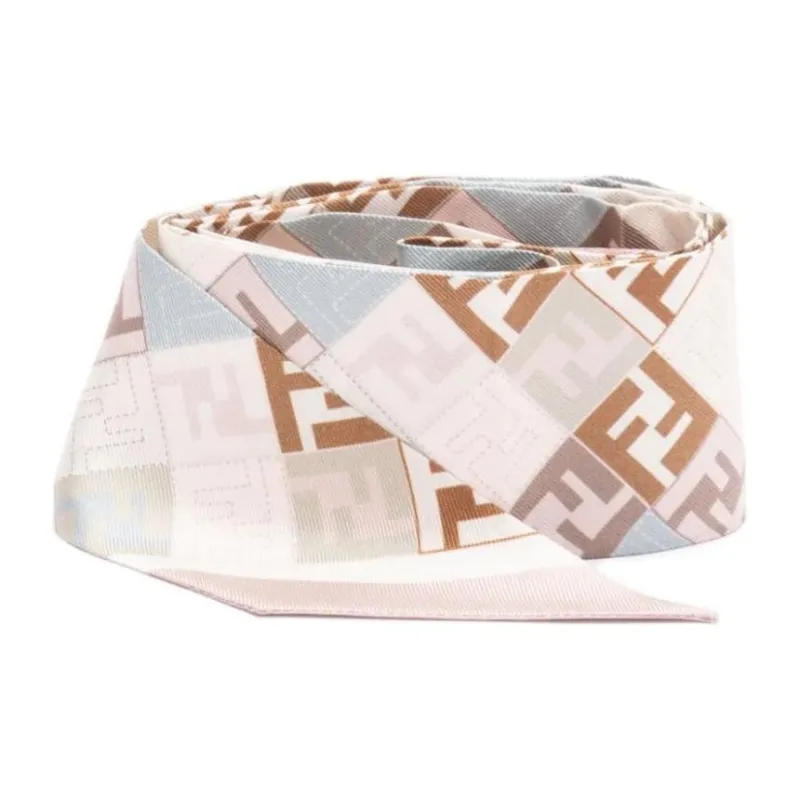 FENDI Monogram print Silk Scarf-1