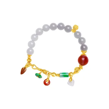 ZXIN JEWELRY Hetian Jade Bracelets Smoky Purple Women's