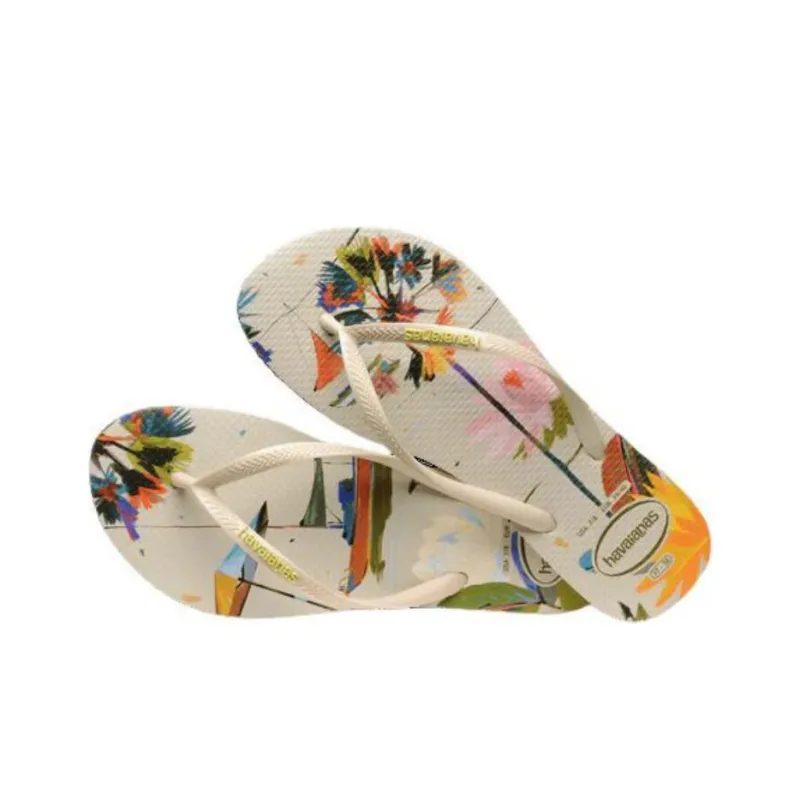 Havaianas Rubber Sole Slip Resistant Flip Flops Women's Ecru-2