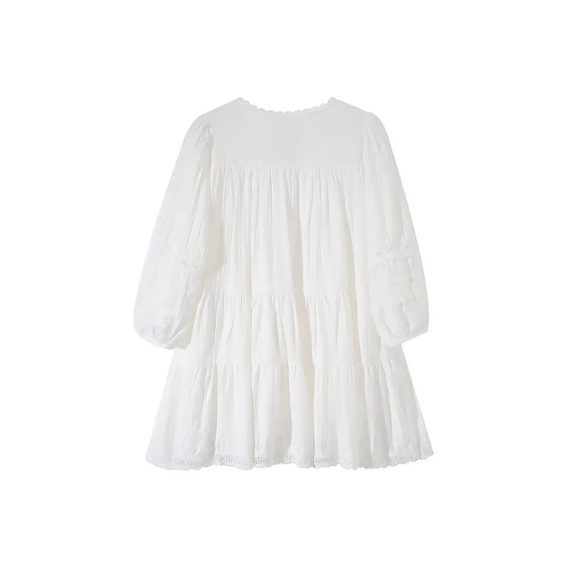 KYKW Long Sleeved Dresses Women's White-1