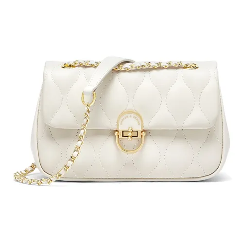 CNOLES Cow Leather Casual Office Date Small Square Bag Shoulder Bag Women's Wave White