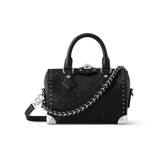LOUIS VUITTON Speedy Cow Leather One Shoulder Handbags Women's Black-0
