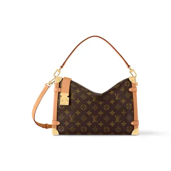 LOUIS VUITTON SIDE TRUNK Coated Canvas Handbag Shoulder Bags Large Size Women's Brown