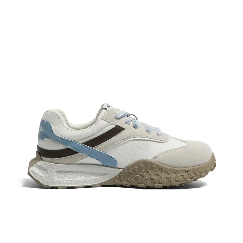 HUANQIU Anti Slip And Wear Resistant Height Increasing Low Top Casual Shoes Women's White Blue-1