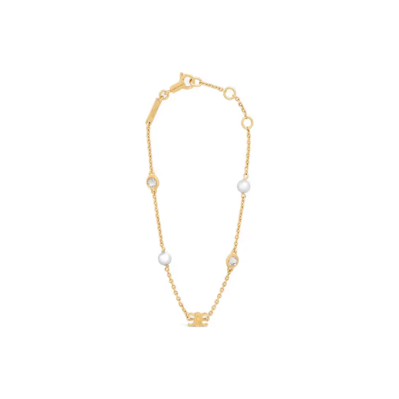 CELINE Bracelet In Brass Strass And Resin Pearls-0
