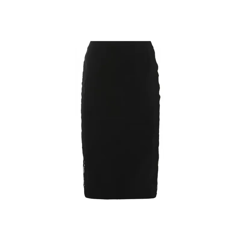 VERSACE JEANS Floral Embroidered Straight Hem Pencil Midi Skirt-1