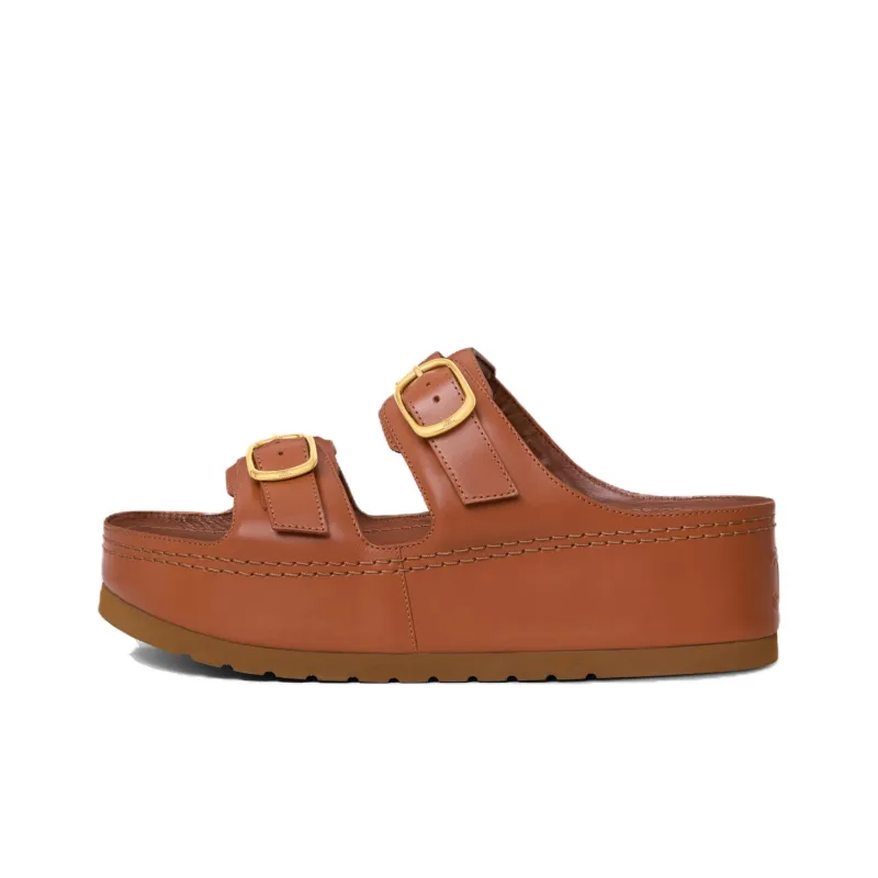 CELINE Slip Resistant Slide Slippers Women's Brown-0