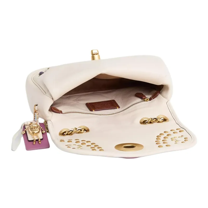 COACH Pillow Madison Leather Shoulder Bag Medium Size Women's White-2