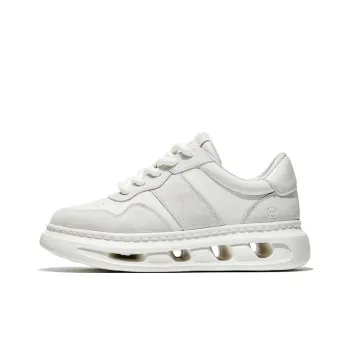 MOERBAI Spacewalk Series Wear Resistant Breathable Height Increasing Low Top Casual Shoes Men's White Gray