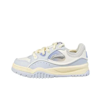 LiNing Non slip Wear resistant Shock Absorption Low Top Skateboard Shoes Women's Blue White