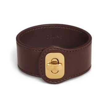 CELINE Les Cuirs CELINE Josephine Bracelet In Calfskin And Brass With Gold Finish
