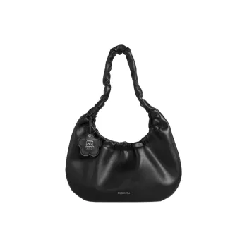 Kikawa Card Synthetic Leather Shoulder Bag Medium Size Women's Black