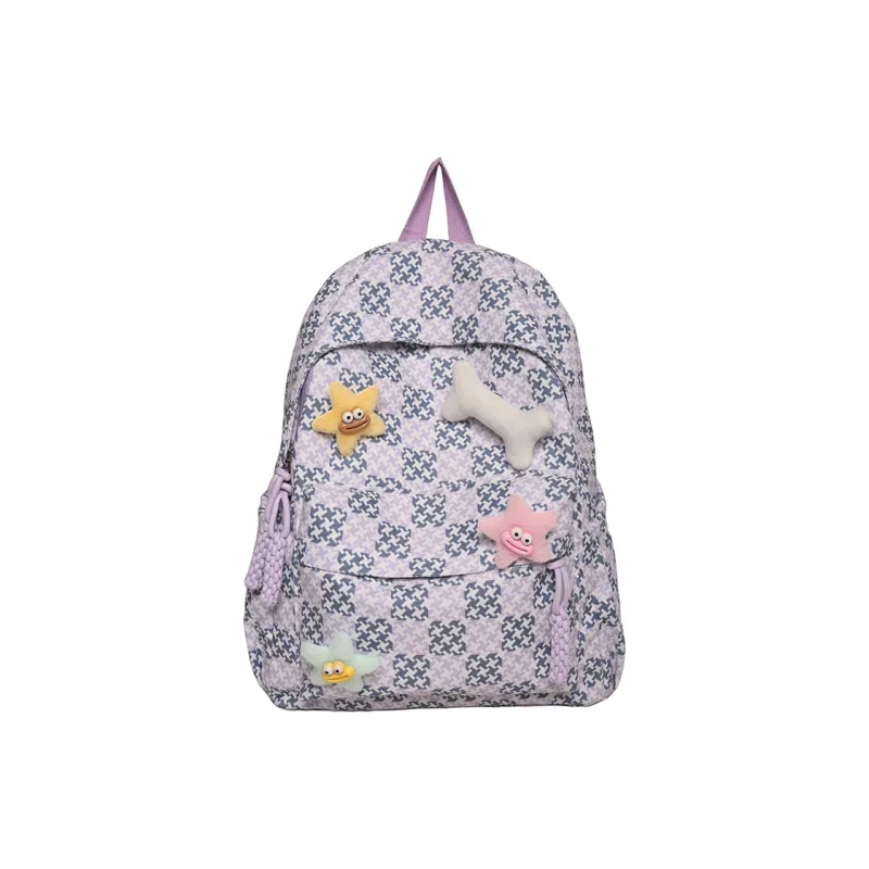 URBAN FOREST Nylon Backpack Regular Unisex Black/Purple/Green/Blue/Pink-5